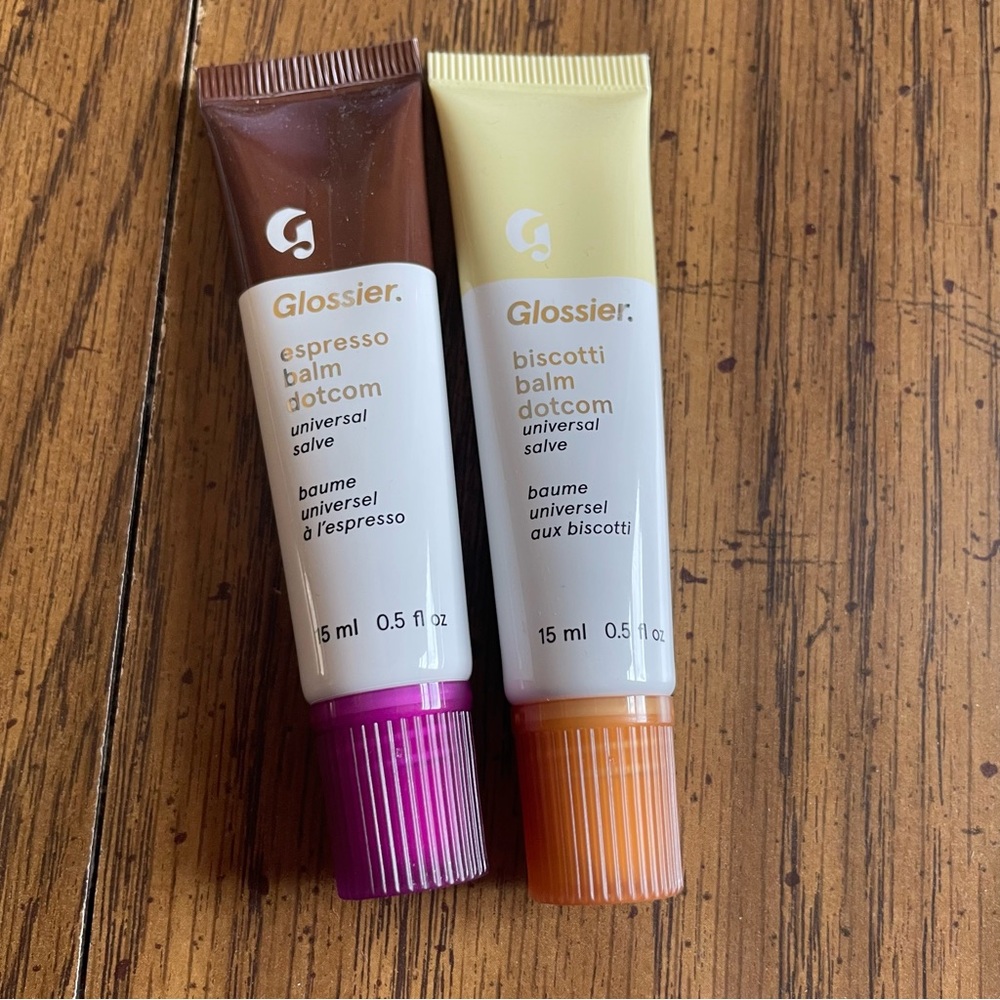 Limited Edition Glossier Balm Dotcom set in Espresso and Biscotti